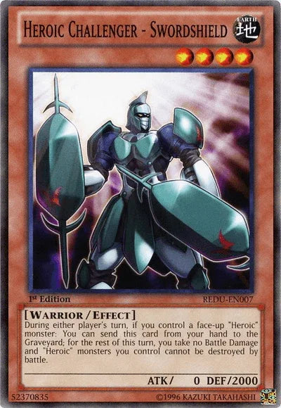 1st Edition, Common, Earth, Effect Monster, Return of the Duelist, Unlimited, Warrior Heroic Challenger - Swordshield [REDU-EN007] Common - Trading Card World