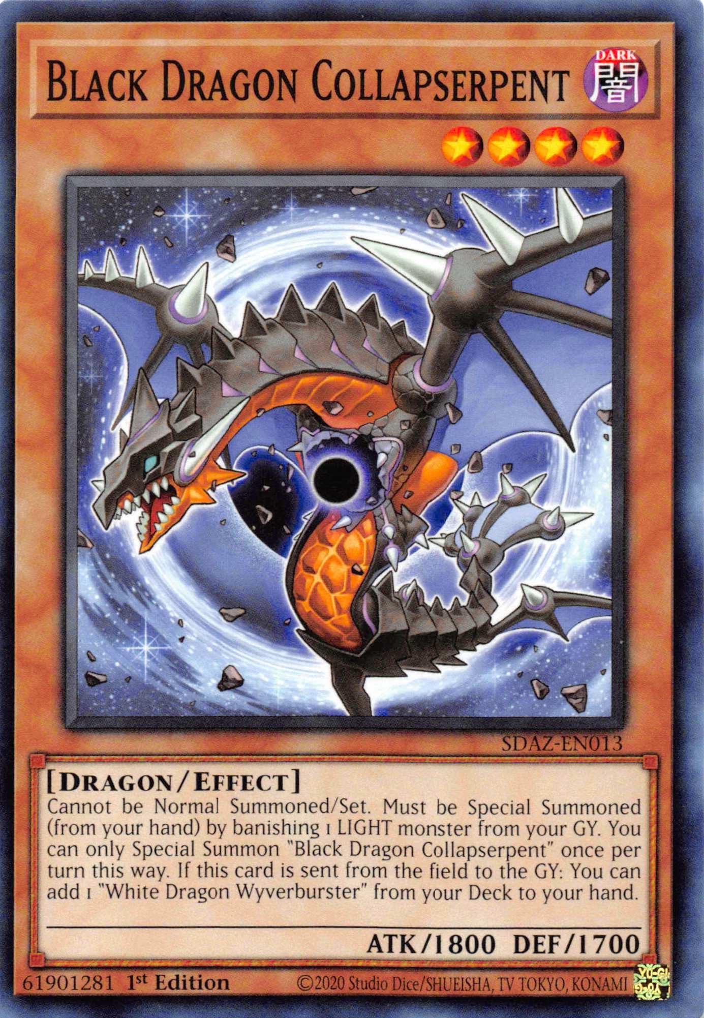 1st Edition, Common, Dark, Dragon, Effect Monster, Structure Deck: Albaz Strike Black Dragon Collapserpent [SDAZ-EN013] Common - Trading Card World