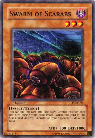 1st Edition, Common, Dark, Effect Monster, Insect, Pharaonic Guardian, Unlimited Swarm of Scarabs [PGD-021] Common - Trading Card World