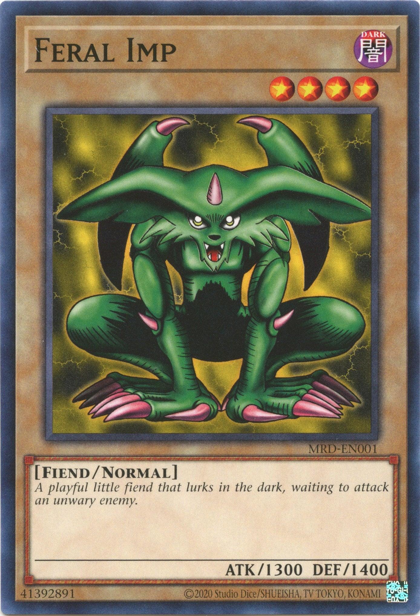Common, Dark, Fiend, Metal Raiders (25th Anniversary Edition), Normal Monster, Unlimited Feral Imp (25th Anniversary) [MRD-EN001] Common - Trading Card World