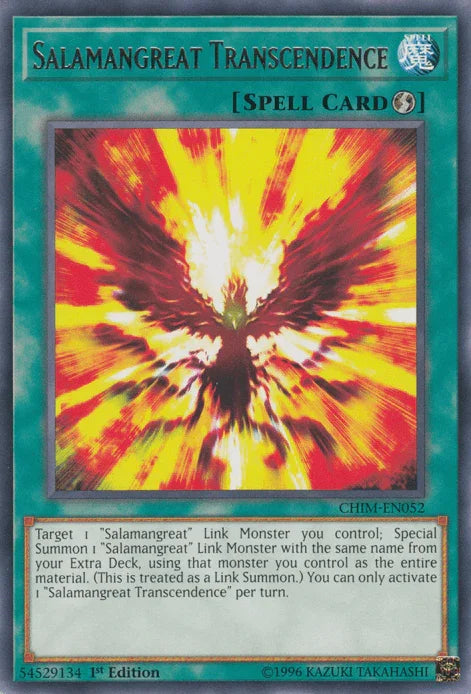 1st Edition, Chaos Impact, Quick Play Spell, Rare, Spell, Unlimited Salamangreat Transcendence [CHIM-EN052] Rare - Trading Card World