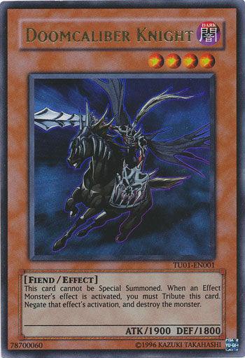 Dark, Effect Monster, Fiend, Turbo Pack Booster One Pack, Ultra Rare, Unlimited Doomcaliber Knight [TU01-EN001] Ultra Rare - Trading Card World