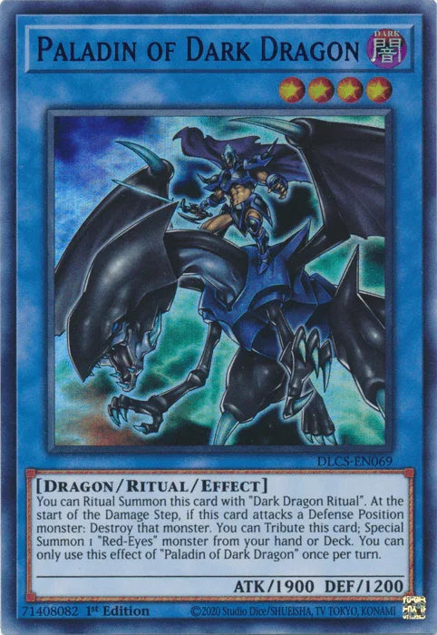 1st Edition, Dark, Dragon, Dragons of Legend: The Complete Series, Ritual/Effect Monster, Ultra Rare Paladin of Dark Dragon (Blue) [DLCS-EN069] Ultra Rare - Trading Card World