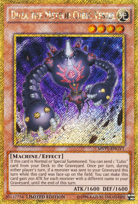 Effect Monster, Gold Secret Rare, Light, Limited, Machine, The Dark Side of Dimensions Movie Pack: Gold Edition Duza the Meteor Cubic Vessel [MVP1-ENGV1] Gold Secret Rare - Trading Card World