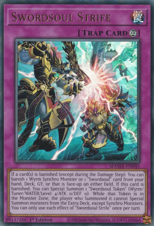 1st Edition, Continuous Trap, Magnificent Mavens, Trap, Ultra Rare Swordsoul Strife [MAMA-EN045] Ultra Rare - Trading Card World