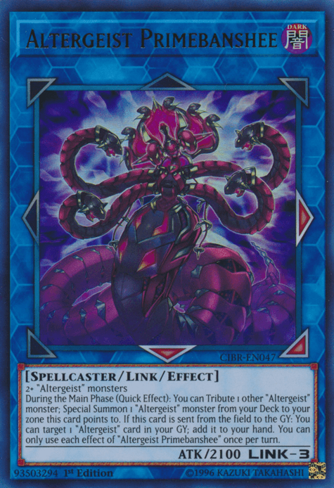 1st Edition, Circuit Break, Dark, Link/Effect Monster, Spellcaster, Ultra Rare, Unlimited Altergeist Primebanshee [CIBR-EN047] Ultra Rare - Trading Card World