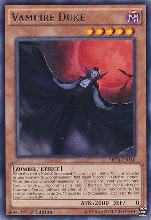 1st Edition, 2014 Mega-Tins Mega Pack, Dark, Effect Monster, Rare, Zombie Vampire Duke [MP14-EN180] Rare - Trading Card World