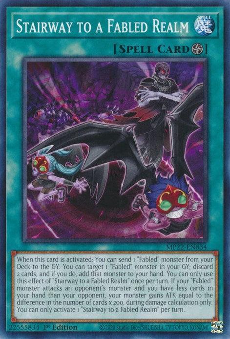 1st Edition, 2022 Tin of the Pharaoh's Gods, Common, Field Spell, Spell Stairway to a Fabled Realm [MP22-EN034] Common - Trading Card World