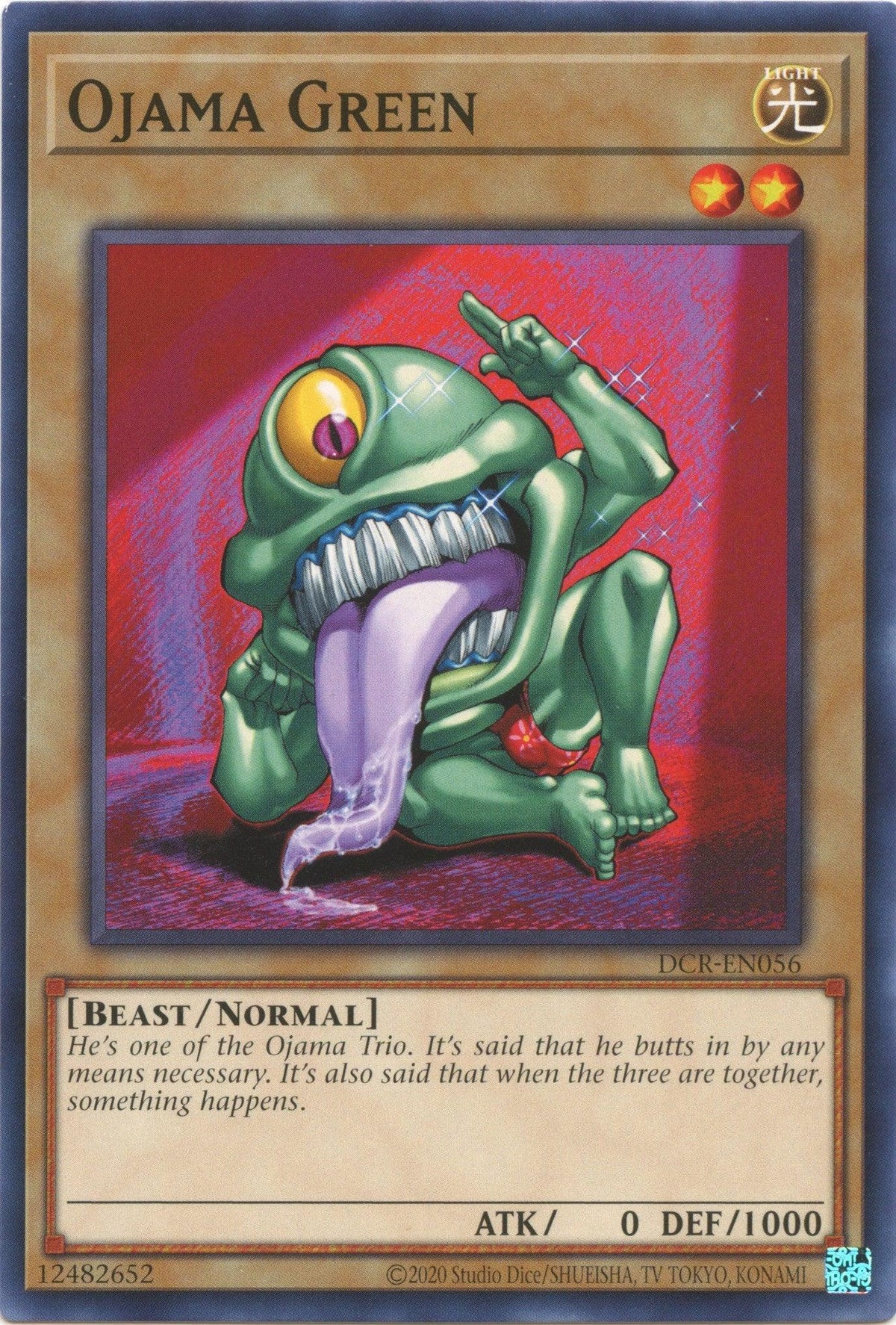 Beast, Common, Dark Crisis (25th Anniversary Edition), Light, Normal Monster, Unlimited Ojama Green (25th Anniversary) [DCR-EN056] Common - Trading Card World