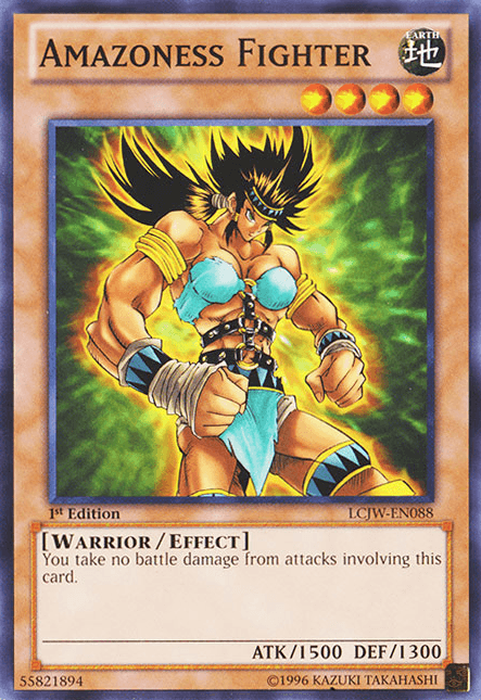 1st Edition, Common, Earth, Effect Monster, Legendary Collection 4: Joey's World, Warrior Amazoness Fighter [LCJW-EN088] Common - Trading Card World