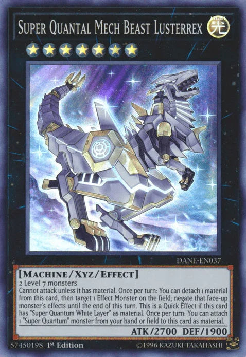 1st Edition, Dark Neostorm, Light, Machine, Super Rare, Unlimited, Xyz/Effect Monster Super Quantal Mech Beast Lusterrex [DANE-EN037] Super Rare - Trading Card World