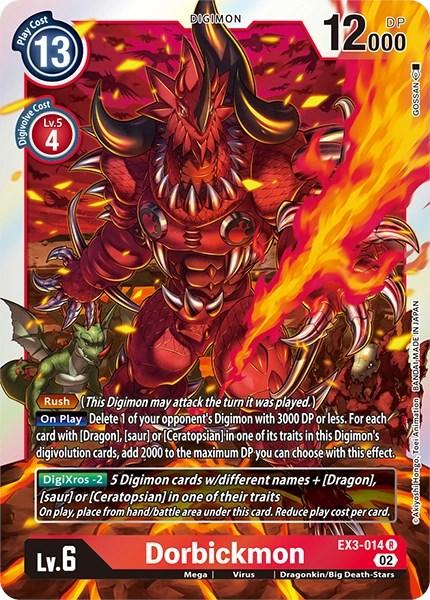 Digimon, Dragonkin/Big Death-Stars, EX3-014, Mega, Rare, Red, Revision Pack Cards, Virus Dorbickmon [EX3-014] [Revision Pack Cards] - Trading Card World