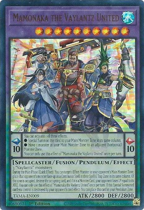 1st Edition, Fusion/Pendulum/Effect Monster, Spellcaster, Tactical Masters, Ultra Rare, Water Mamonaka the Vaylantz United [TAMA-EN009] Ultra Rare - Trading Card World