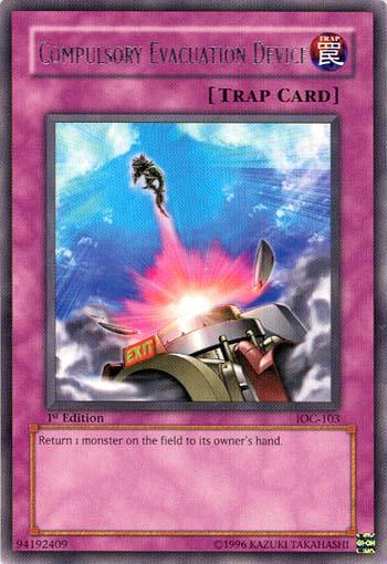 1st Edition, Invasion of Chaos, Normal Trap, Rare, Trap, Unlimited Compulsory Evacuation Device [IOC-103] Rare - Trading Card World