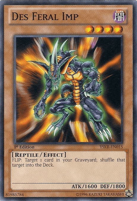 1st Edition, Common, Dark, Effect Monster, Reptile, Starter Deck: Kaiba Reloaded, Unlimited Des Feral Imp [YSKR-EN015] Common - Trading Card World