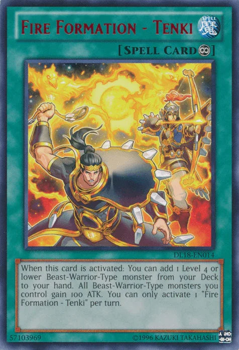 Continuous Spell, Duelist League Promo, Rare, Spell, Unlimited Fire Formation - Tenki (Red) [DL18-EN014] Rare - Trading Card World