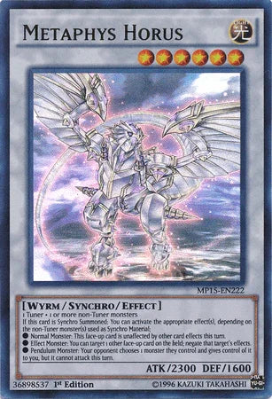 1st Edition, 2015 Mega-Tins Mega Pack, Light, Synchro/Effect Monster, Ultra Rare, Wyrm Metaphys Horus [MP15-EN222] Ultra Rare - Trading Card World