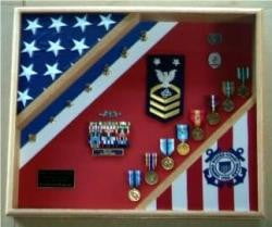 USCG Flag Cases, Coast Guard Flag And Medal Display Case