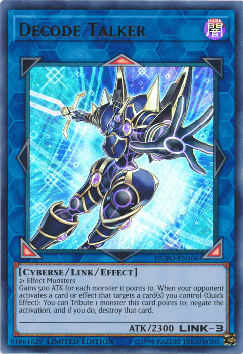 Cyberse, Dark, Duel Power, Limited, Link/Effect Monster, Ultra Rare Decode Talker [DUPO-EN106] Ultra Rare - Trading Card World