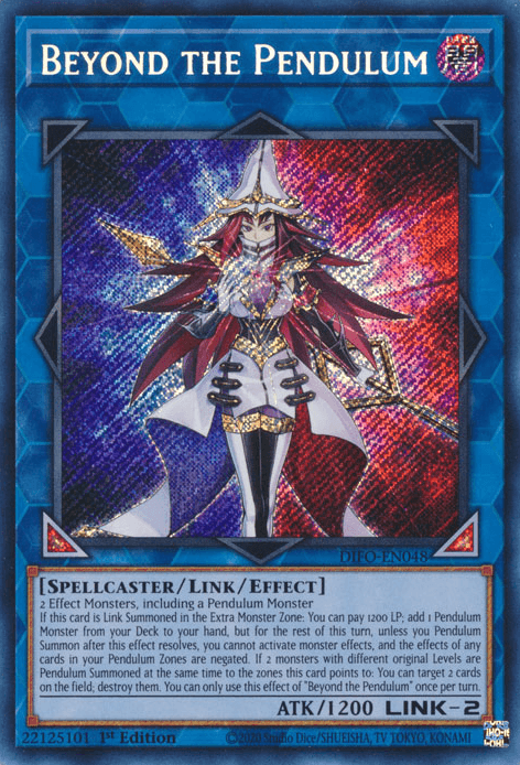 1st Edition, Dark, Dimension Force, Link/Effect Monster, Secret Rare, Spellcaster Beyond the Pendulum [DIFO-EN048] Secret Rare - Trading Card World