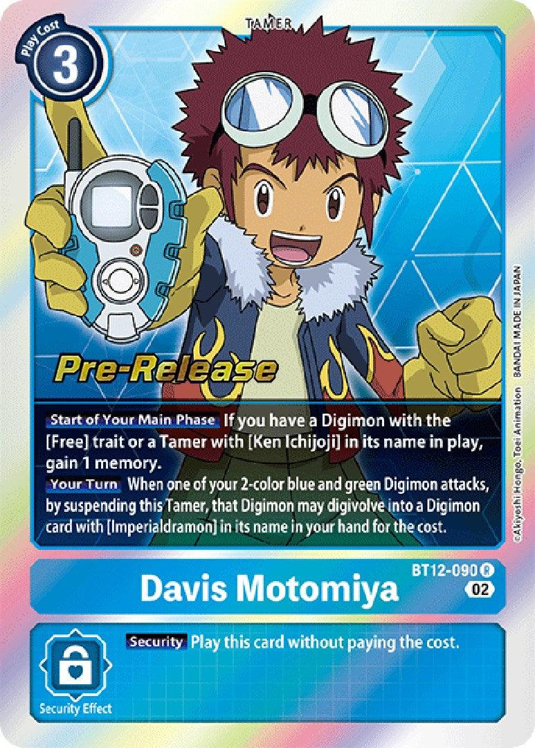 Across Time Pre-Release Cards, Blue, BT12-090, Rare, Tamer Davis Motomiya [BT12-090] [Across Time Pre-Release Cards] - Trading Card World