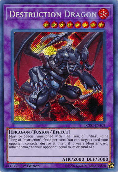 1st Edition, Dragon, Fire, Fusion/Effect Monster, Legendary Collection Kaiba, Secret Rare, Unlimited Destruction Dragon [LCKC-EN108] Secret Rare - Trading Card World
