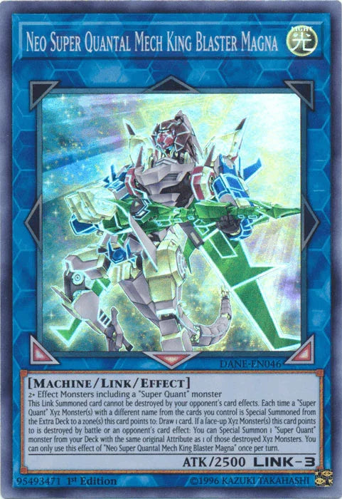 1st Edition, Dark Neostorm, Light, Link/Effect Monster, Machine, Super Rare, Unlimited Neo Super Quantal Mech King Blaster Magna [DANE-EN046] Super Rare - Trading Card World