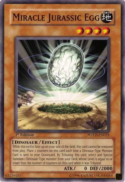 1st Edition, Common, Dinosaur, Earth, Effect Monster, Power of the Duelist, Unlimited Miracle Jurassic Egg [POTD-EN021] Common - Trading Card World