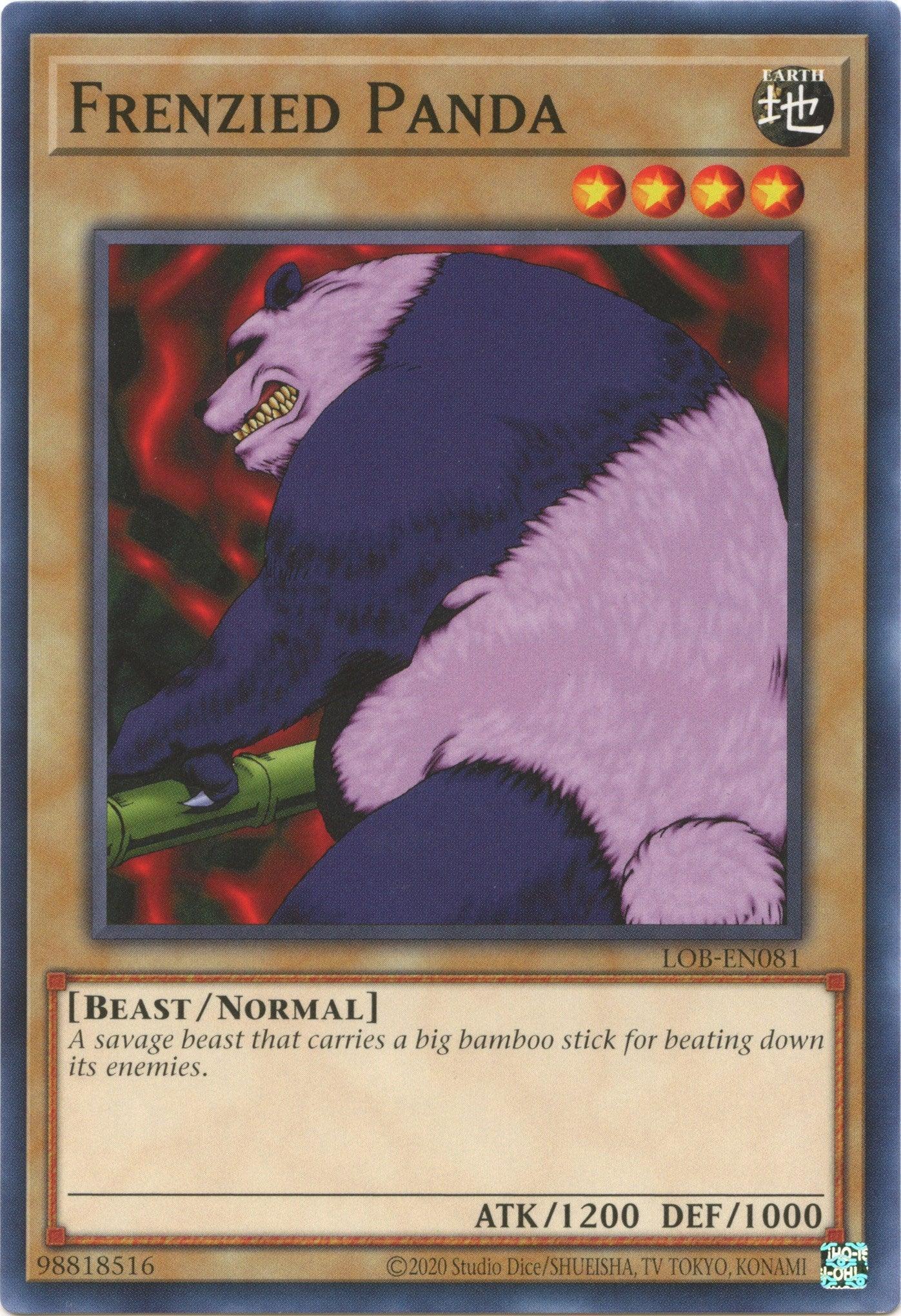 Beast, Common, Earth, Legend of Blue Eyes White Dragon (25th Anniversary Edition), Normal Monster, Unlimited Frenzied Panda (25th Anniversary) [LOB-EN081] Common - Trading Card World