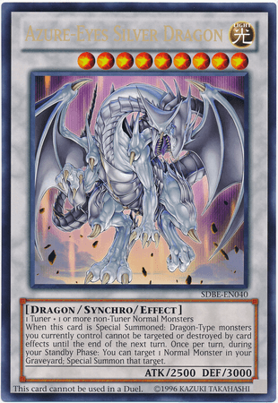 Dragon, Light, Limited, Promo, Synchro/Effect Monster, Value Boxes Azure-Eyes Silver Dragon (Oversized) (Silver Dragon) [SDBE-EN040] Promo - Trading Card World