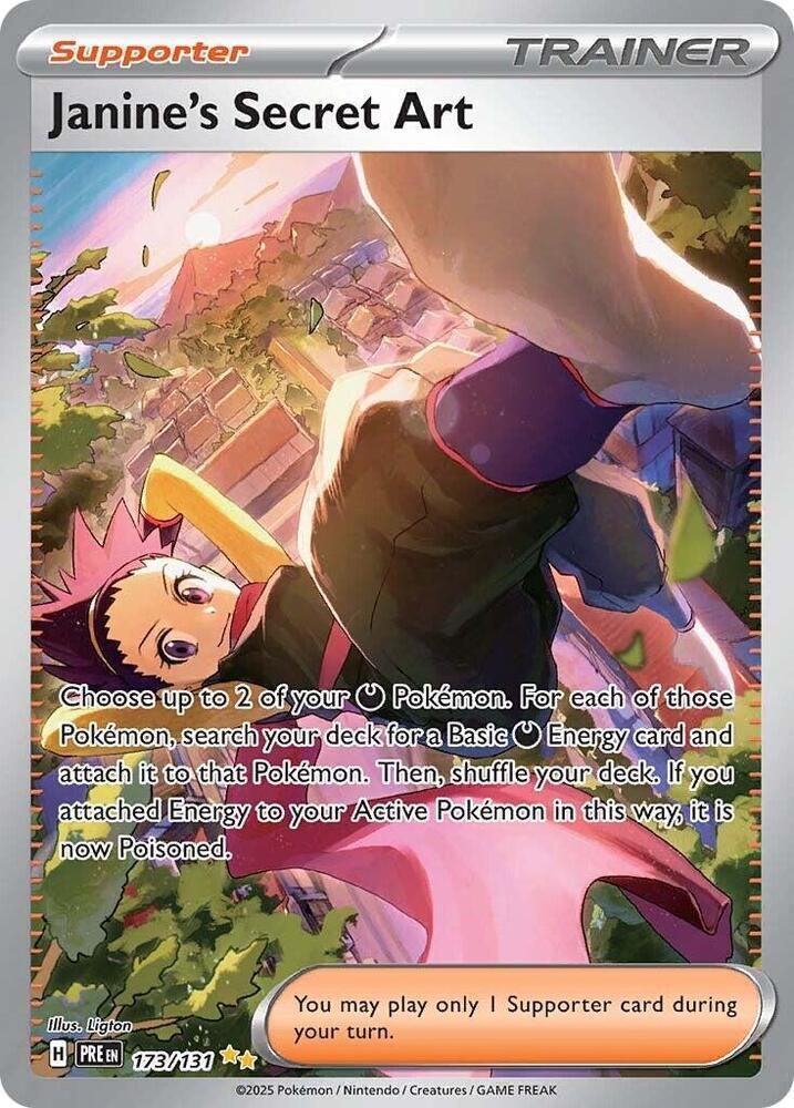 173, Holofoil, Scarlet & Violet: Prismatic Evolutions, Special Illustration Rare, Supporter Janine's Secret Art (173/131) [Scarlet & Violet: Prismatic Evolutions] - Trading Card World