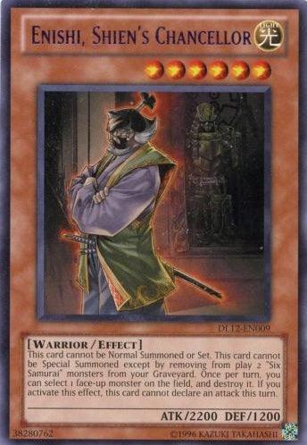 Duelist League Promo, Effect Monster, Light, Rare, Unlimited, Warrior Enishi, Shien's Chancellor (Purple) [DL12-EN009] Rare - Trading Card World