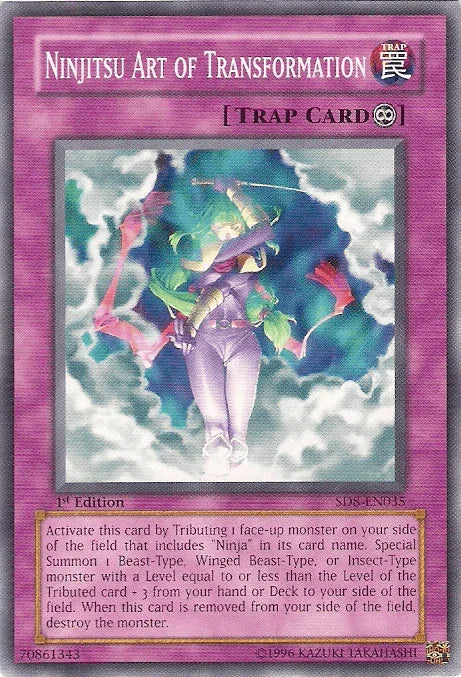 1st Edition, Common, Continuous Trap, Structure Deck: Lord of the Storm, Trap, Unlimited Ninjitsu Art of Transformation [SD8-EN035] Common - Trading Card World