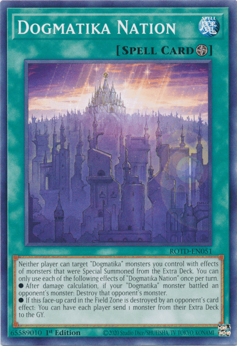 1st Edition, Common, Field Spell, Rise of the Duelist, Spell Dogmatika Nation [ROTD-EN051] Common - Trading Card World