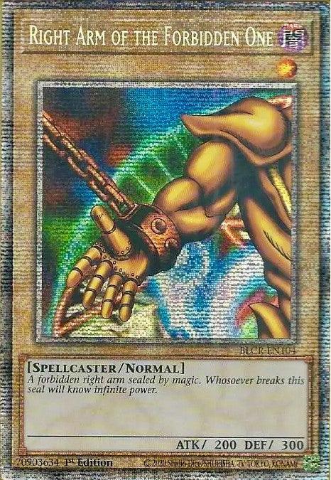 1st Edition, Battles of Legend: Crystal Revenge, Dark, Normal Monster, Spellcaster, Starlight Rare Right Arm of the Forbidden One [BLCR-EN104] Starlight Rare - Trading Card World