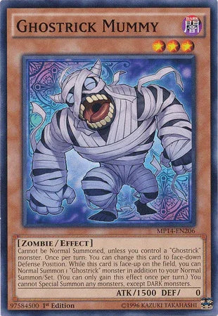 1st Edition, 2014 Mega-Tins Mega Pack, Common, Dark, Effect Monster, Zombie Ghostrick Mummy [MP14-EN206] Common - Trading Card World