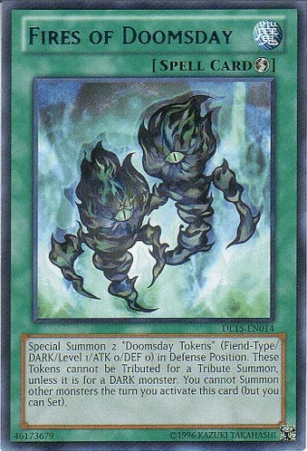 Duelist League Promo, Quick Play Spell, Rare, Spell, Unlimited Fires of Doomsday (Blue) [DL15-EN014] Rare - Trading Card World