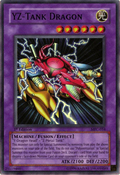 1st Edition, Fusion/Effect Monster, Light, Machine, Magician's Force, Super Rare, Unlimited YZ-Tank Dragon [MFC-054] Super Rare - Trading Card World