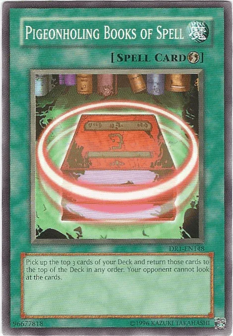 Common, Dark Revelation Volume 1, Quick Play Spell, Spell, Unlimited Pigeonholing Books of Spell [DR1-EN148] Common - Trading Card World