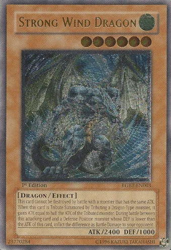1st Edition, Dragon, Effect Monster, Raging Battle, Ultimate Rare, Unlimited, Wind Strong Wind Dragon [RGBT-EN003] Ultimate Rare - Trading Card World