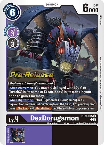 BT9-075, Champion, Digimon, Purple/Black, Uncommon, Undead/X Antibody, Virus, X Record Pre-Release Promos DexDorugamon [BT9-075] [X Record Pre-Release Promos] - Trading Card World