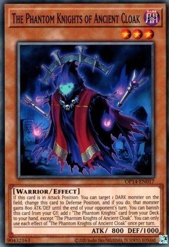 Common, Dark, Effect Monster, OTS Tournament Pack 14, Unlimited, Warrior The Phantom Knights of Ancient Cloak [OP14-EN017] Common - Trading Card World