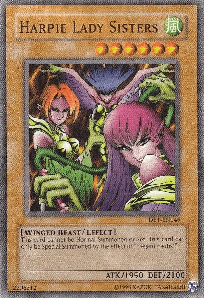 Common, Dark Beginning 1, Effect Monster, Unlimited, Wind, Winged Beast Harpie Lady Sisters [DB1-EN146] Common - Trading Card World
