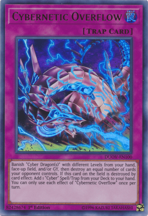 1st Edition, Duel Overload, Normal Trap, Trap, Ultra Rare Cybernetic Overflow [DUOV-EN100] Ultra Rare - Trading Card World