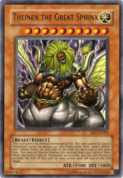 Beast, Effect Monster, Light, Limited, Movie Exclusive Pack, Ultra Rare Theinen the Great Sphinx [EP1-EN001] Ultra Rare - Trading Card World