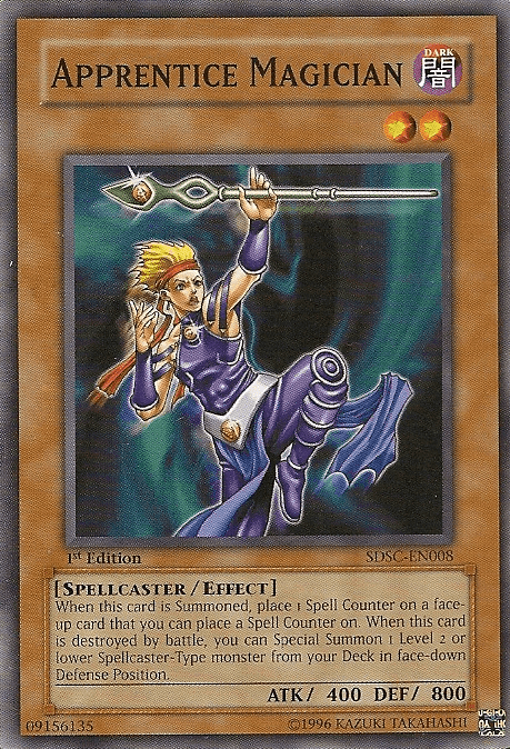 1st Edition, Common, Dark, Effect Monster, Spellcaster, Structure Deck: Spellcaster's Command, Unlimited Apprentice Magician [SDSC-EN008] Common - Trading Card World