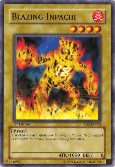 1st Edition, Common, Fire, Normal Monster, Pyro, Structure Deck: Blaze of Destruction Blazing Inpachi [SD3-EN003] Common - Trading Card World