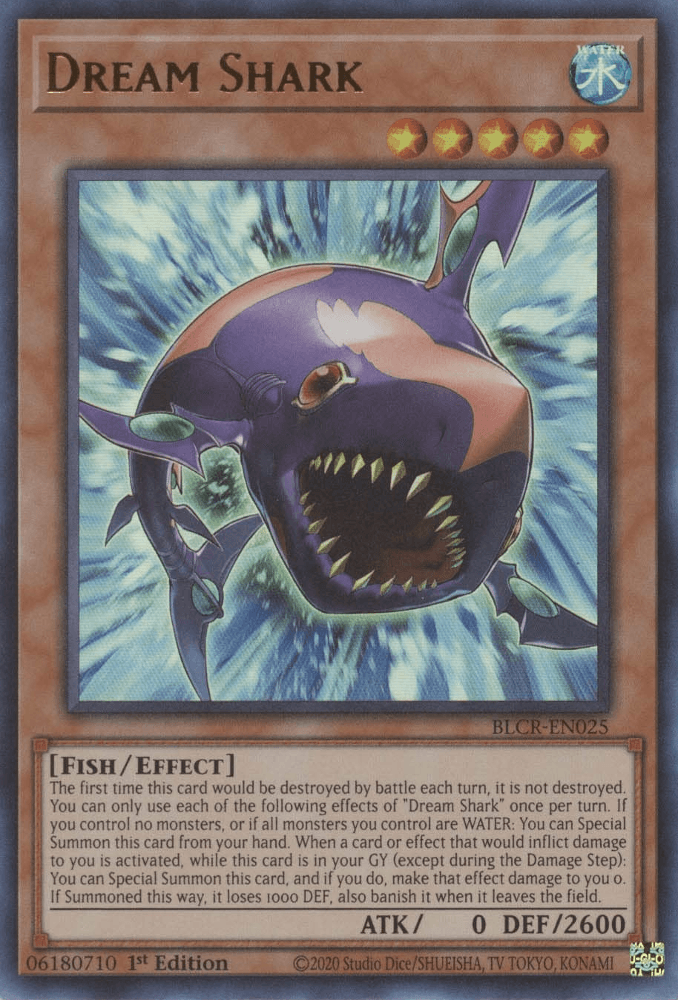 1st Edition, Battles of Legend: Crystal Revenge, Effect Monster, Fish, Ultra Rare, Water Dream Shark [BLCR-EN025] Ultra Rare - Trading Card World