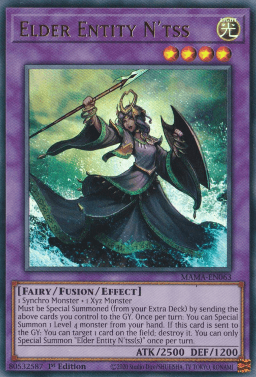 1st Edition, Fairy, Fusion/Effect Monster, Light, Magnificent Mavens, Ultra Rare Elder Entity N'tss [MAMA-EN063] Ultra Rare - Trading Card World