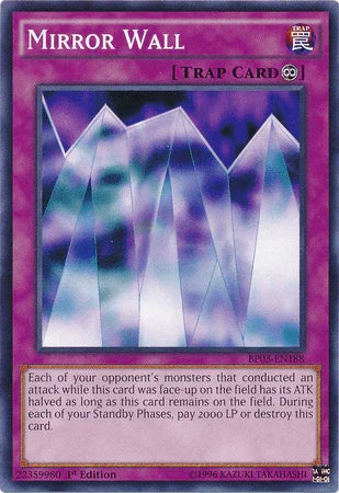 1st Edition, Battle Pack 3: Monster League, Common, Continuous Trap, Trap Mirror Wall [BP03-EN188] Common - Trading Card World